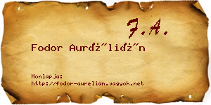 Fodor Aurélián névjegykártya